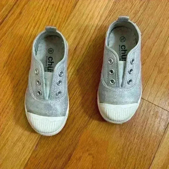 Silver Chus Glitter Slip On No Lace Sneaker - Picture 2 of 7